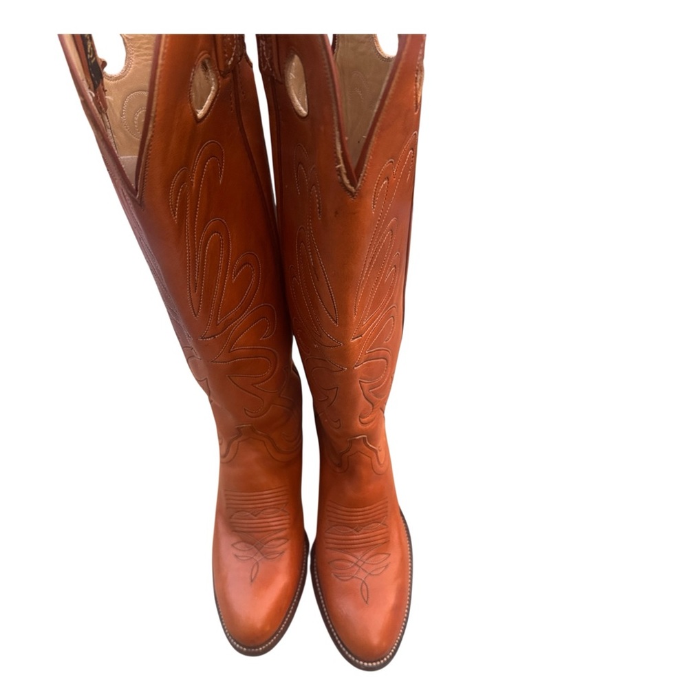 VTG Womens PREMIUM LEATHER DAN POST HANDCRAFTED DURABLE Western Cowboy Boots SZ8 - Picture 4 of 12